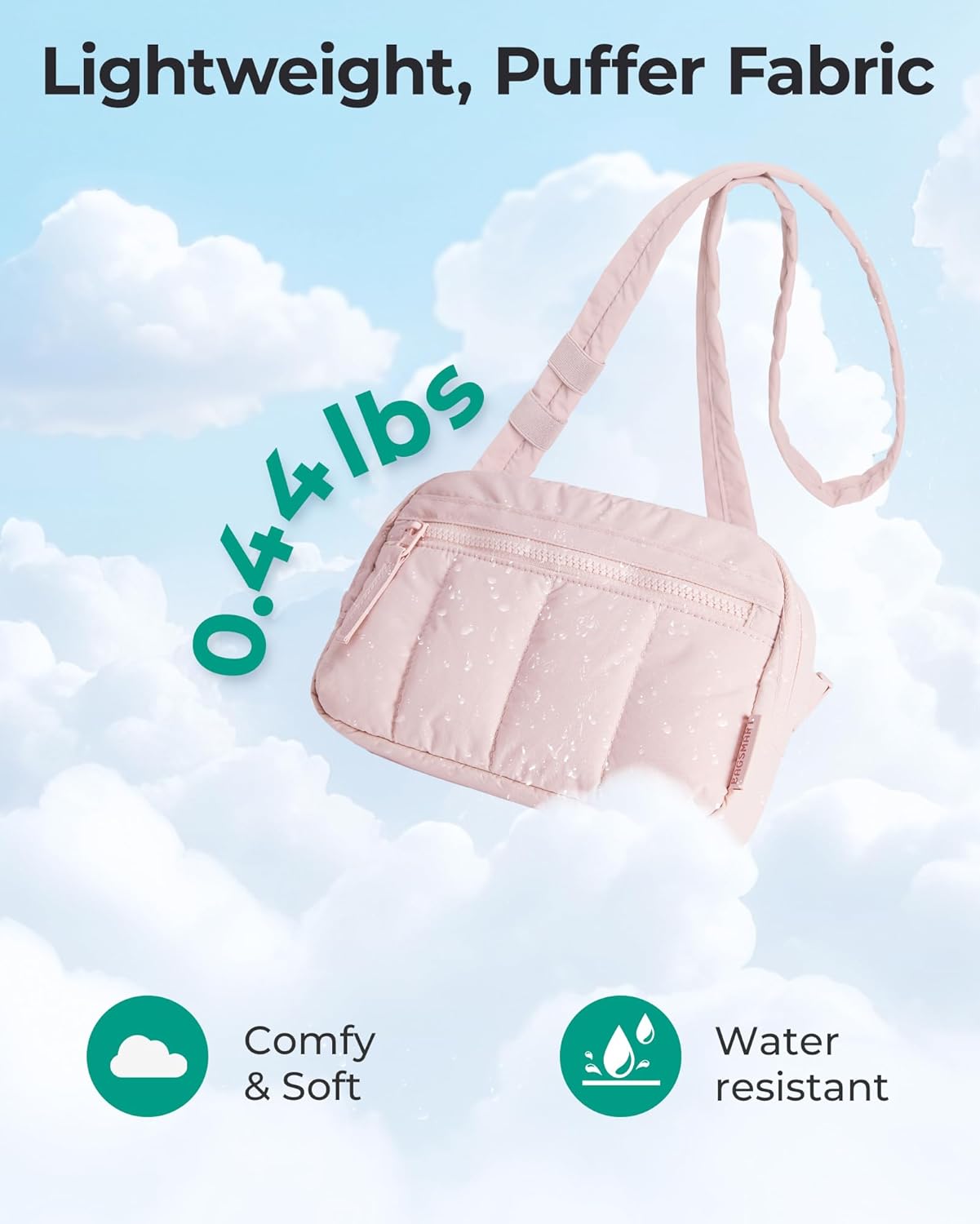 BAGSMART Fanny Packs for Women Cross Body, Quilted Puffy Belt Bag with Pockets, Fashion Waist Packs for Traveling Hiking Black - Image 2