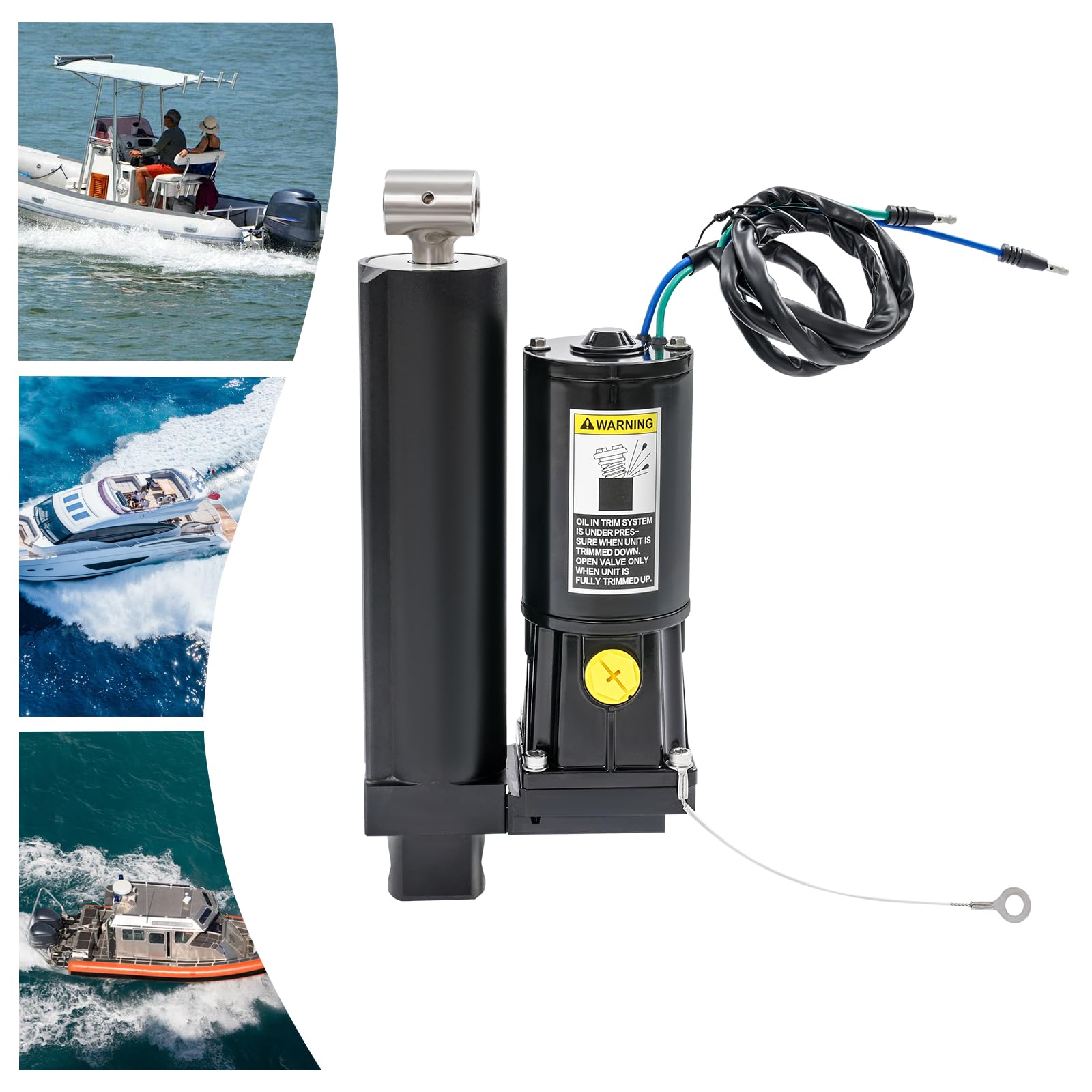 Trim elettrico per motori fuoribordo, motore a spazzola 500 W 12 V DC, impianto elettrico in acciaio inox 630 e alluminio 7075, con protezione da surriscaldamento e limite, ricambio per OEM 830250T5