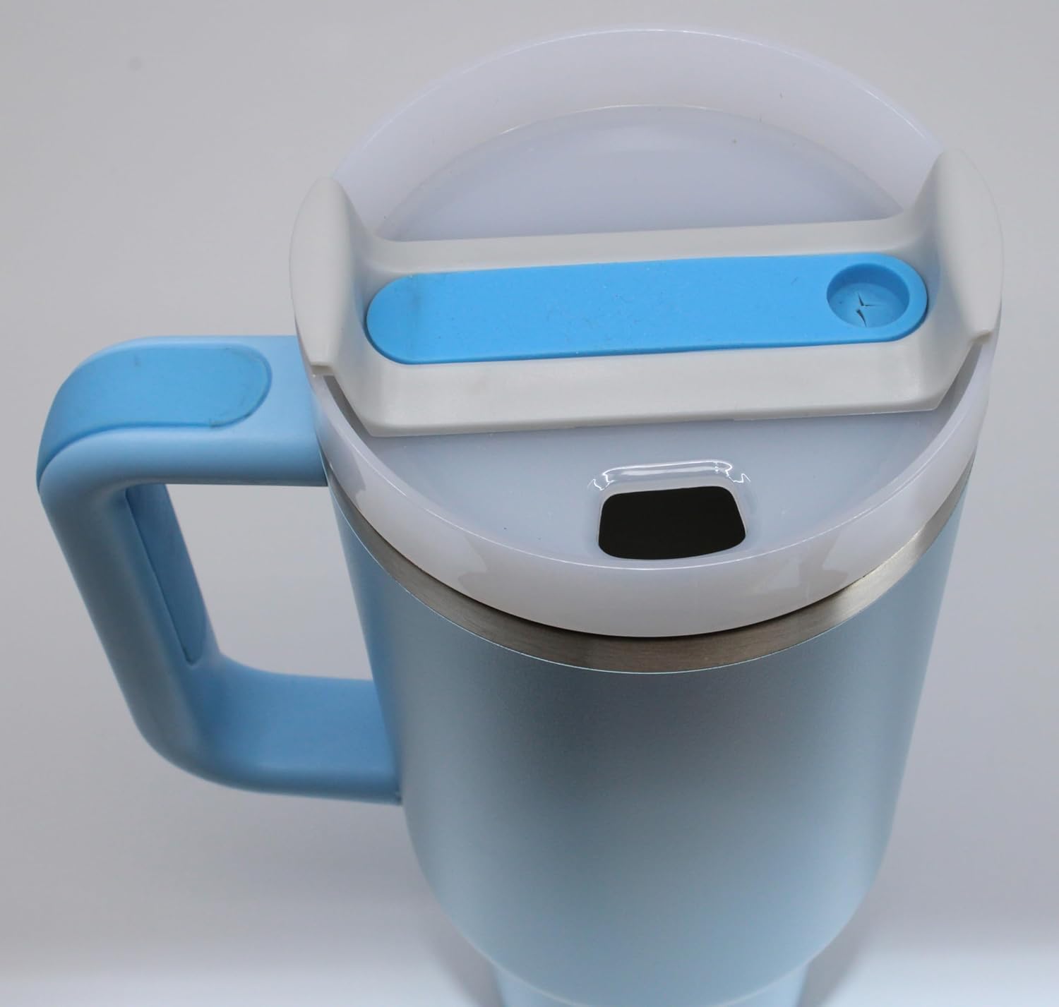 40 oz Stainless Steel Insulated Tumbler with Handle, Screw‑On Twist Lid & Straw Double Wall Vacuum Cupholder‑Friendly Travel Mug Leak‑Resistant Hydration Tumbler for Hot & Cold Drinks (Light Blue) image 3