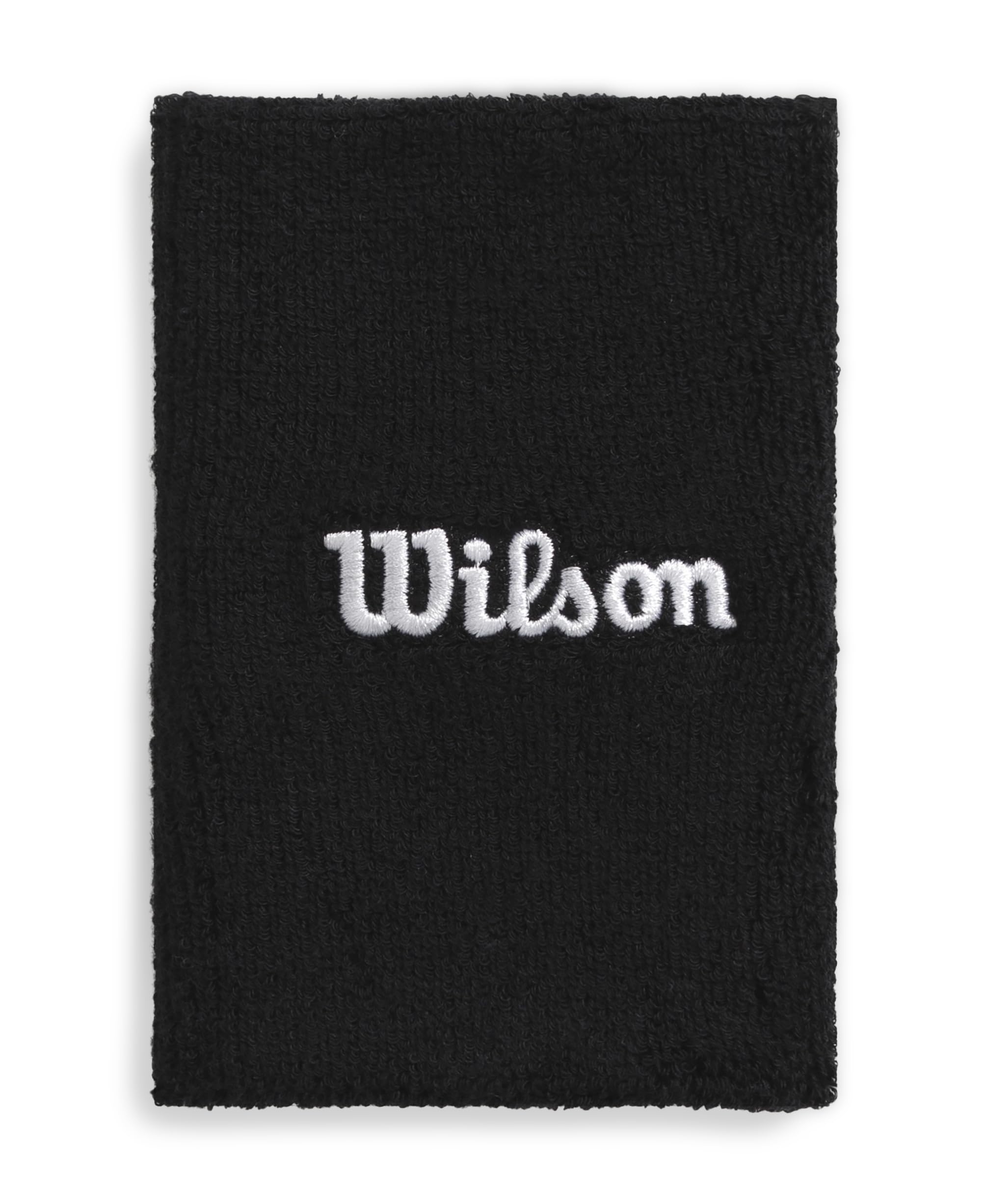 Wilson Wide Terry Wristband, Made from High-Stretch Fabric, With Moisture Control, Comfort Without Distraction, Colour: Black, Size: One Size