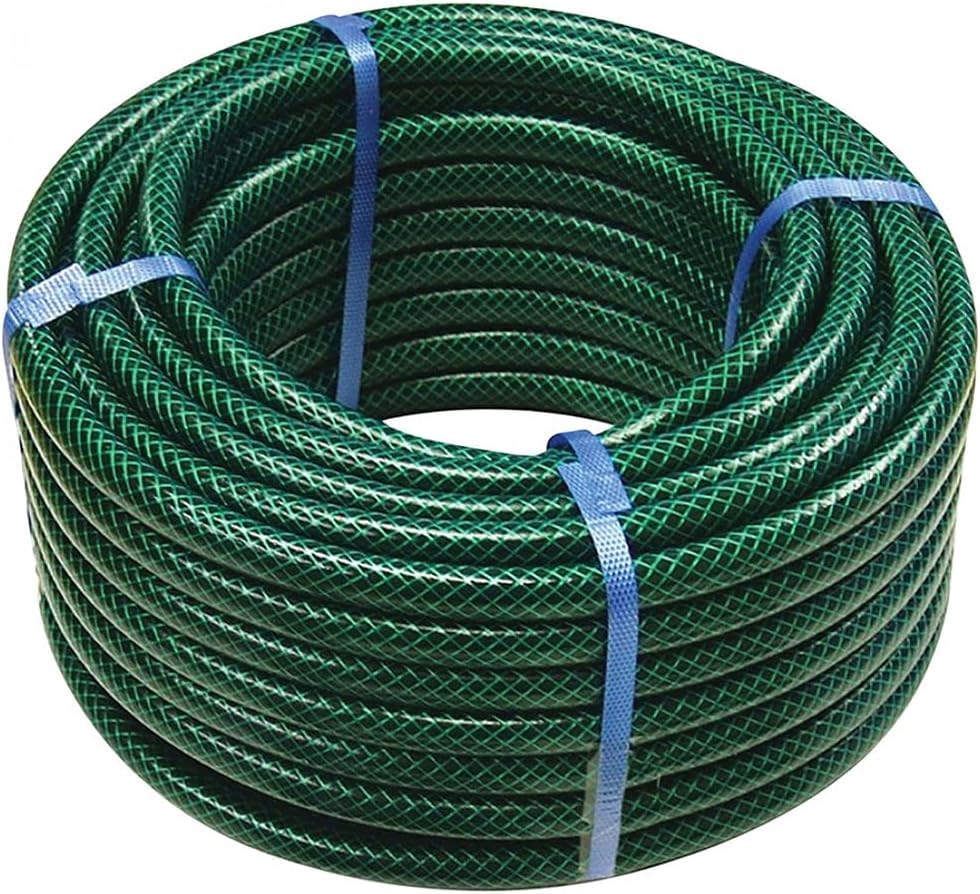 15m Garden Hose Pipe Reel - Reinforced Tough Outdoor Water Hosepipe Metre Green Quality | Strong Durable Long Lasting | Watering Gardening (15m)
