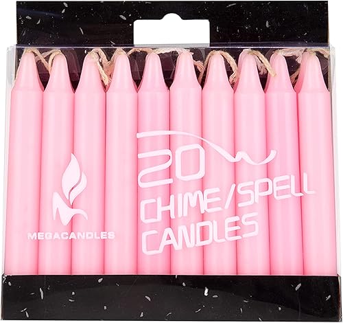 Miniatura 3 de Mega Candles 20 piezas Velas Cónicas Mini Exquisitas Sin Perfume Color Rosa, 4 Pulgadas de Alto x 12 Pulgada de Diámetro, Campanillas Mágicas,