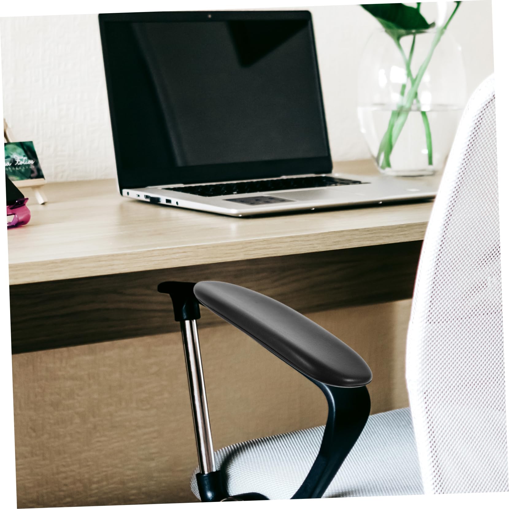 DOITOOL Cojín Reposabrazos Silla P07-1, PU Negro, 2uds