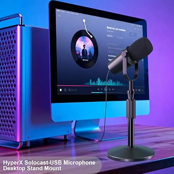 Desktop Mic Stand,Adjustable Height Podcast Microphone Stand with Mic Clip 3/8 to 5/8 Adapter,for Shure MV7 |MV7+ |MV7X XLR,Fifine AM8 |K688 |XR&USB,PM1 XLR,Razer Seiren V2|V3