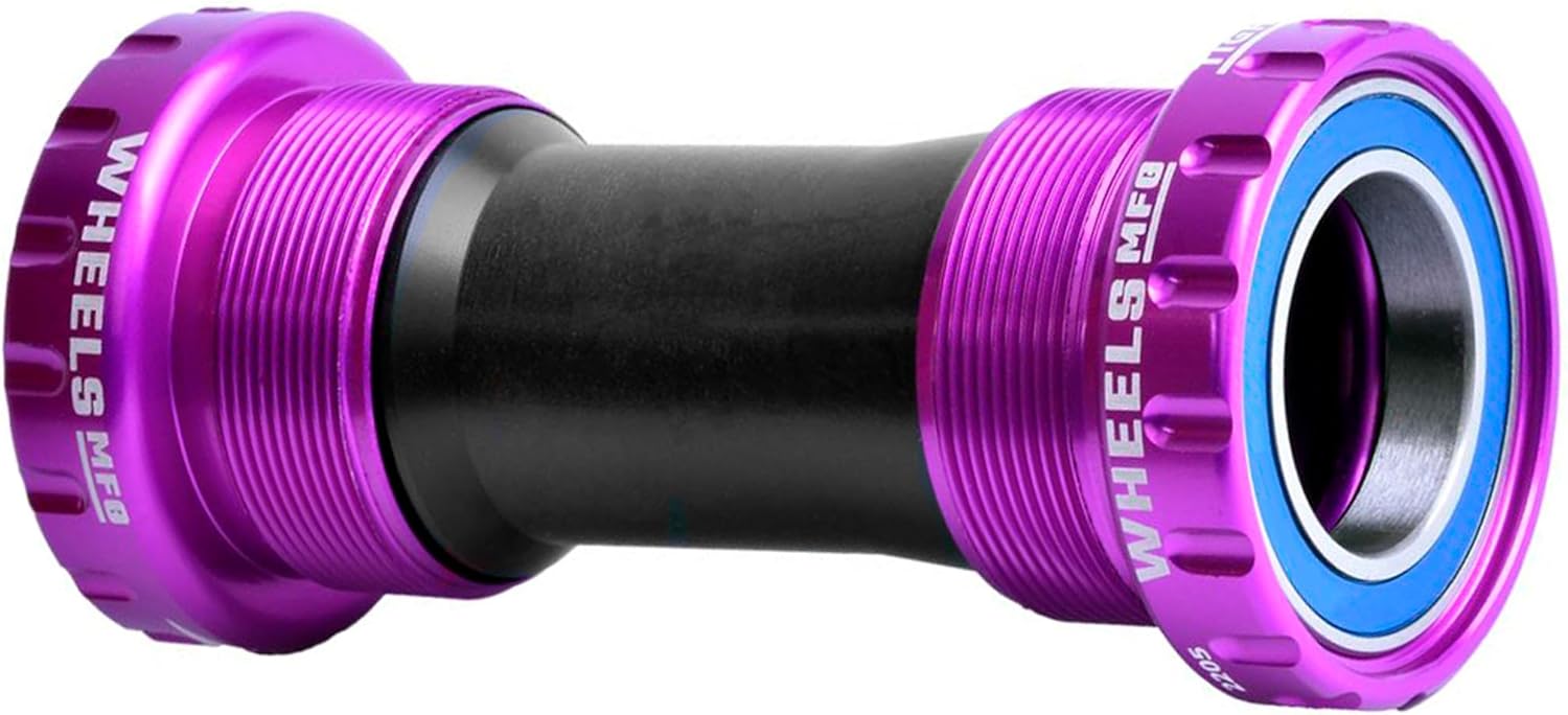 Wheels Manufacturing BSA Bottom Bracket - Shimano Hollowtech II Spindle, ABEC 3, Purple