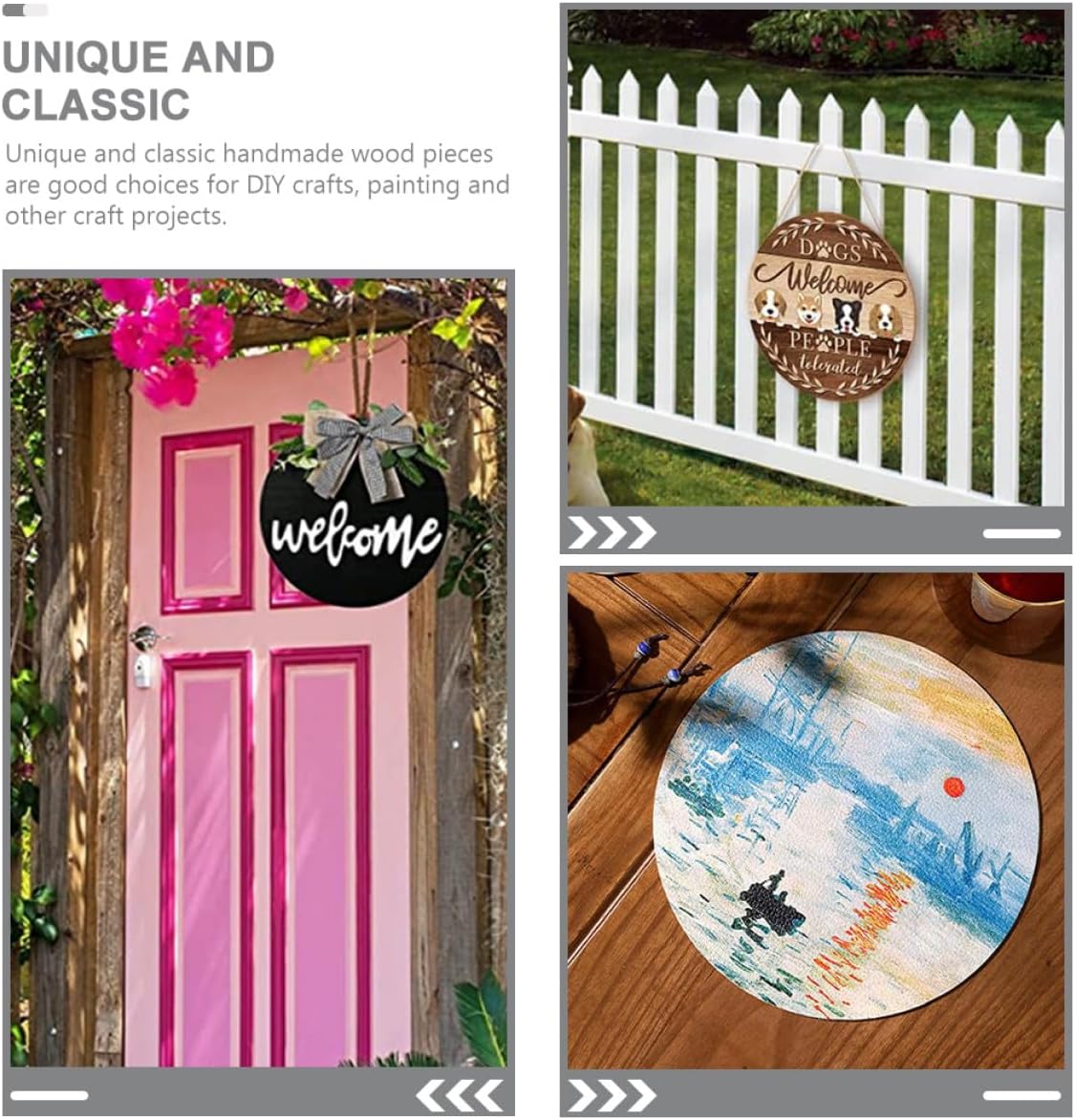 Sewroro 5pcs Unfinished Round Wood Slices Craft Cutouts for DIY Wooden Signs Rustic Farmhouse Decor 35cm Natural Wooden Pieces for Home and Garden Projects