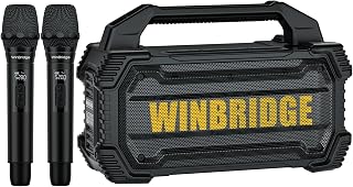150W Portable PA System with 2 Wireless Mics,Speaker with Microphones