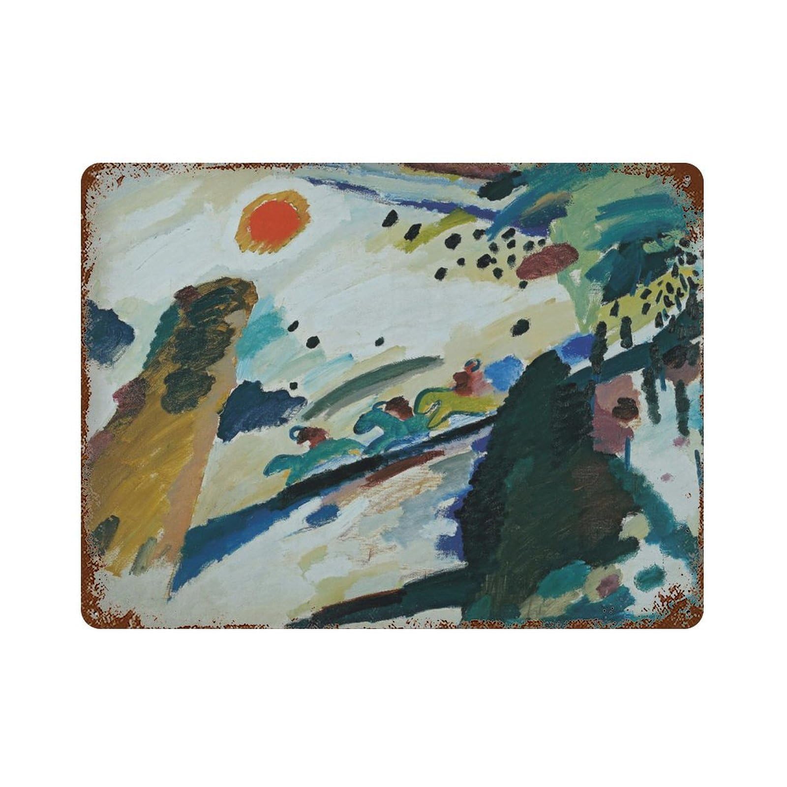 xiaoxiaoshen Kandinsky Composition 7 Abstract Modern Museum Wall Decor Art Metal Tin Poster Modern Home Decor Art Home Bar Shop Decorations Vintage Sign 30x40cm