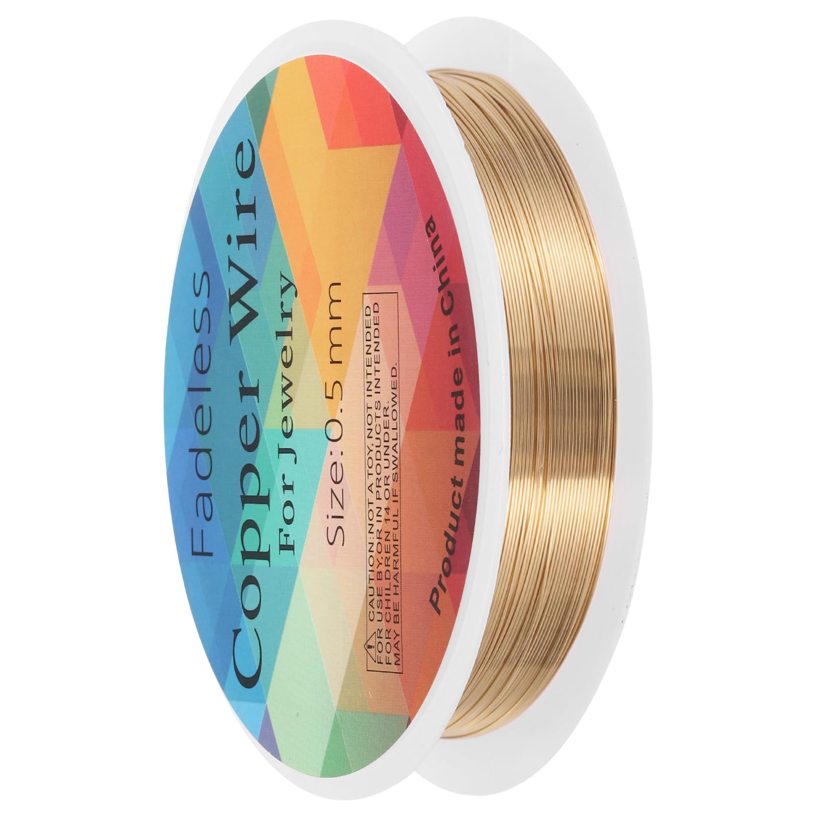 sourcing map 0.5mm/24 Gauge Copper Wire for Jewelry Making, 1 Roll Craft Tarnish Resistant Beading Wire for Jewelry Making Supplies DIY (Bright Gold)
