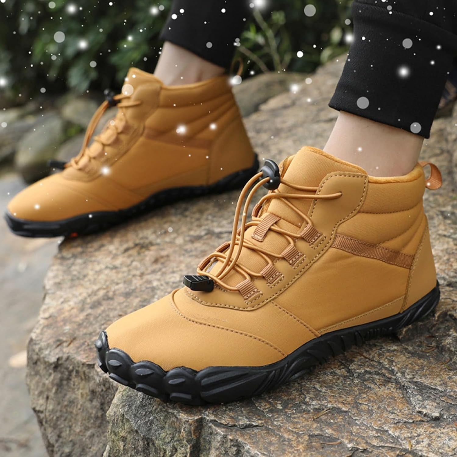 Men's Barefoot Boots Footwear Winter Outdoor Thermal Hiking Shoes Comfortable Wide Toe Non-Slip & Waterproof Snow Boots Running Shoes