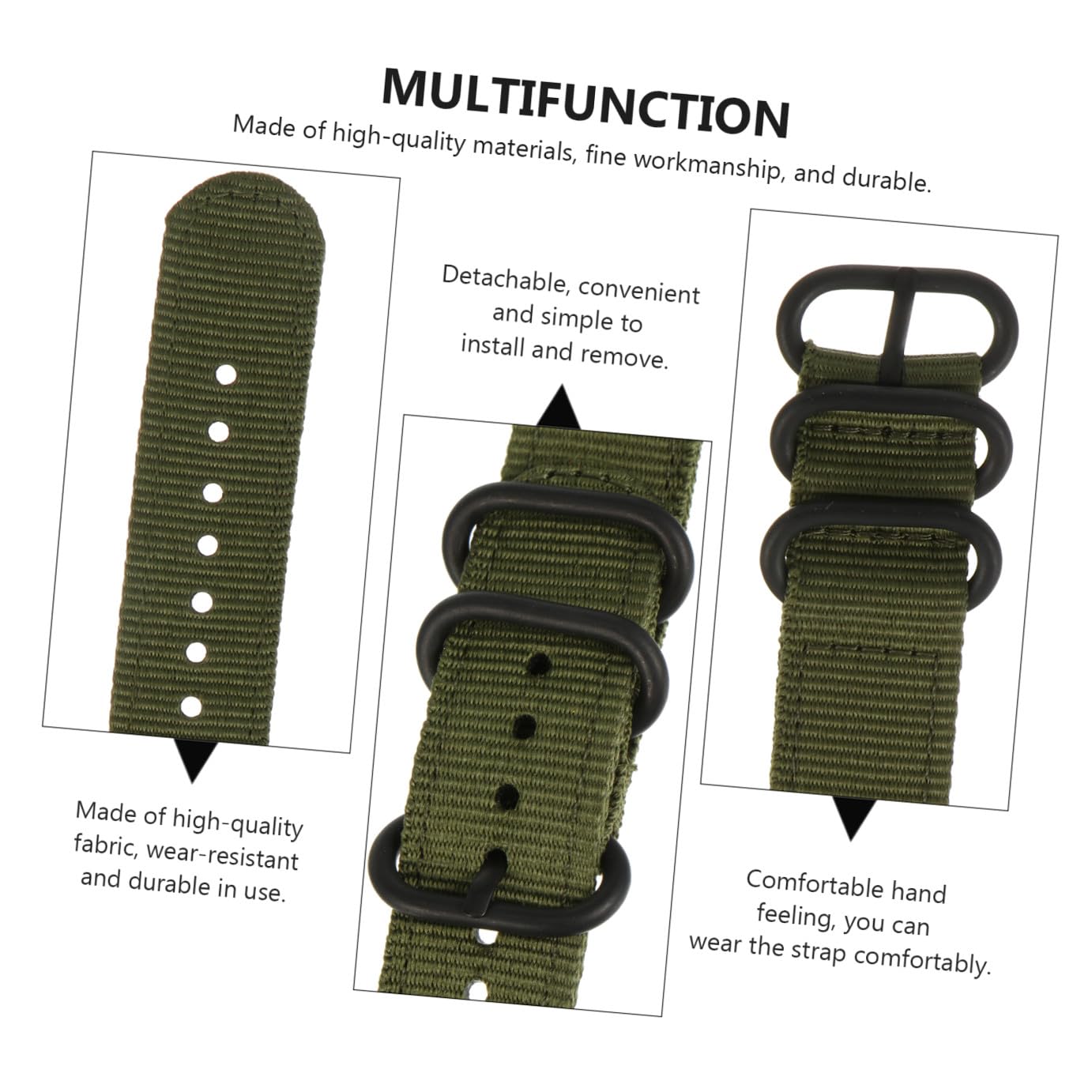 Hemobllo 3piezas Correa De Nylon Compatible Para Reloj Banda De Repuesto Resistente y Cómoda Para Actividades Deportivas y Uso Diario