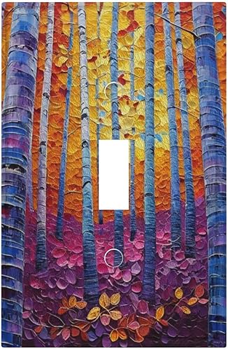 Decorativo Arte Interruptor de Luz Cubiertas Colorido Árbol Placa de Pared de Interruptor de Interruptor Decorativo Placa de Interruptor Eléctrica