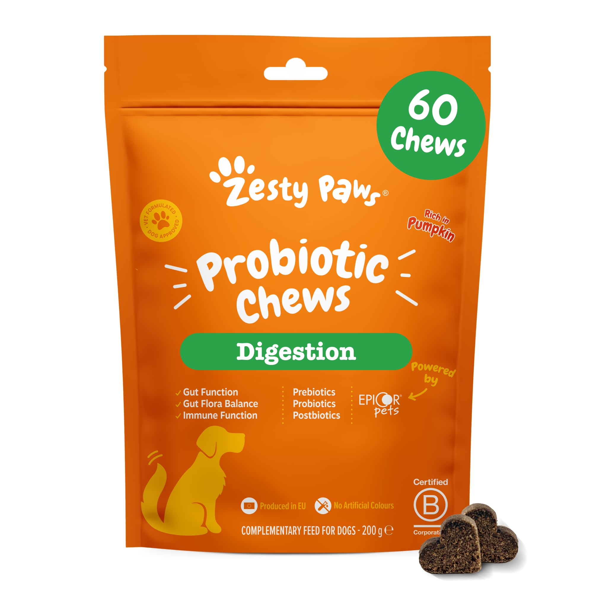 Zesty Paws Probiotic Chews for Dogs, 60 Count