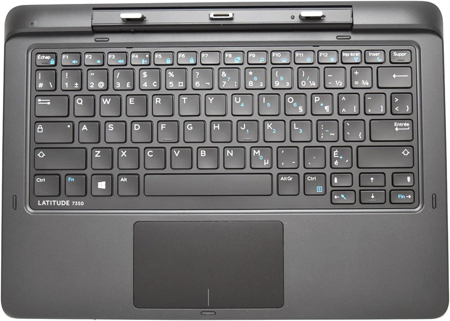 New 5KC0R Genuine OEM Dell Latitude 7350 2-in-1 Laptop Tablet FRENCH-CANADIAN Docking 82 CLAVIER Base Backlit Keyboard Dock w/Touchpad Palmrest K14A001 K14A Keyboard Base USB Lock SD Card mDP A/C