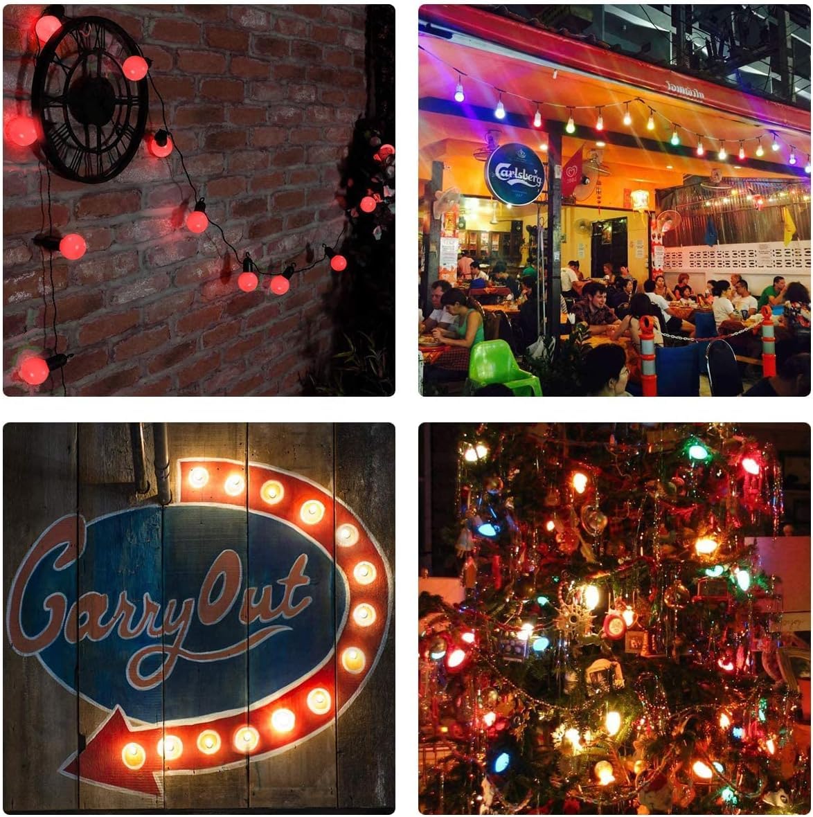 3 Pack E27 G45 2W Screw Cap Coloured LED Light Bulbs Festoon Party Lights for Indoor Outdoor Use — view 6