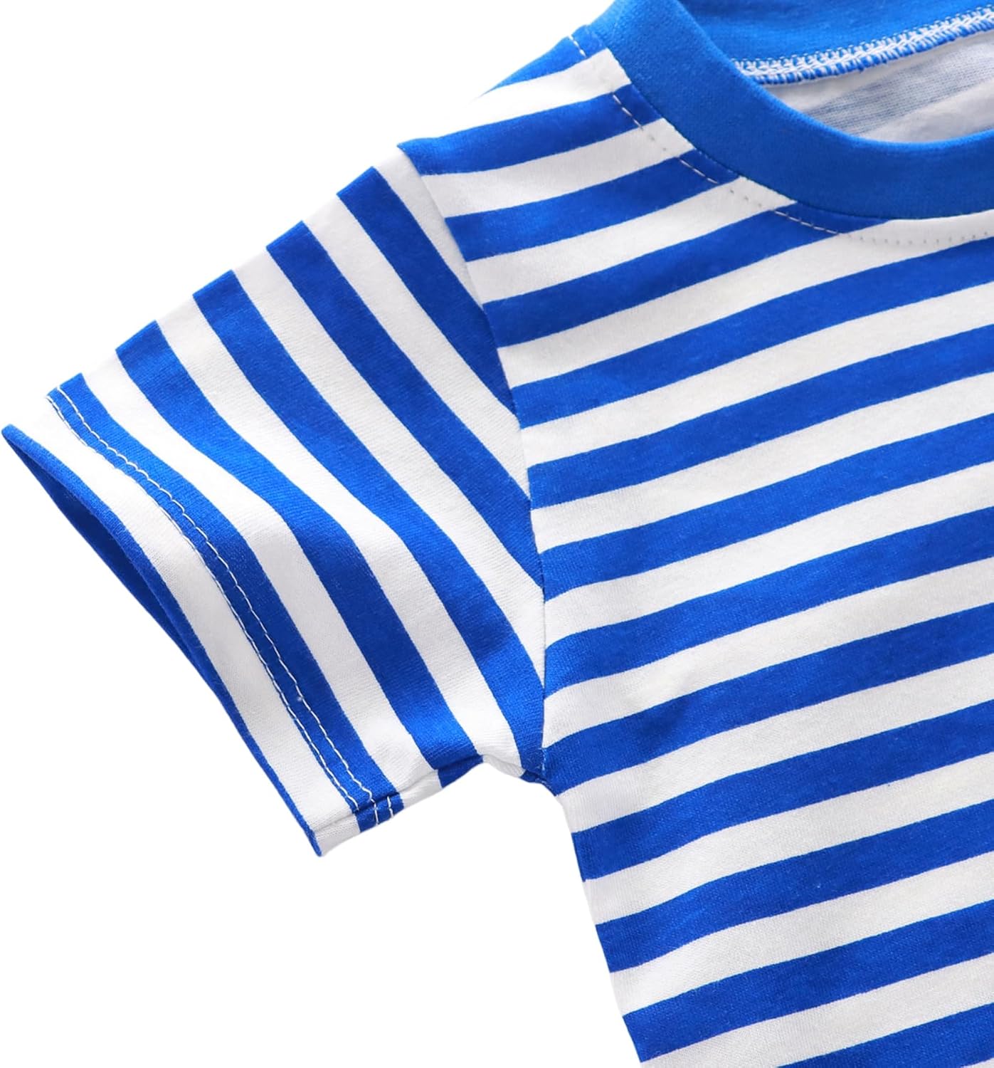 Toddler Boys Girls Cotton T-Shirts Short Sleeve Crew Neck Basic Colorful Striped Tops for 1-8 Years