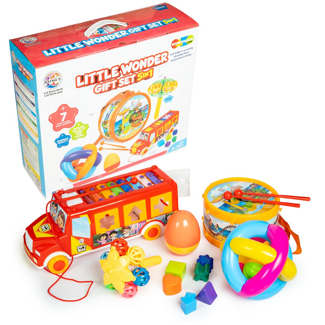 Buy Ratna's Little Wonder Gift Set 5-in-1, Musical Toy Bus with