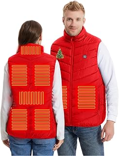 Men Women Puffer Vest Unisex Winter Skiing Camping Heated Vest USB Interface 8 Zones Heating Jacket Gilet Cute Print