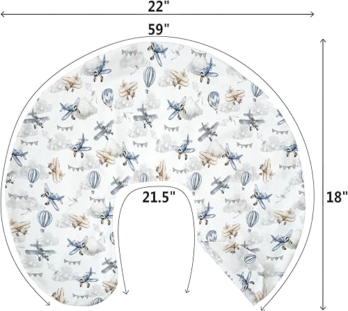 Miniatura 9 de Fundas de almohada de enfermería para niños y niñas, avión, avión, nubes, cielo, para lactancia materna, fundas elásticas suaves para bebés recién