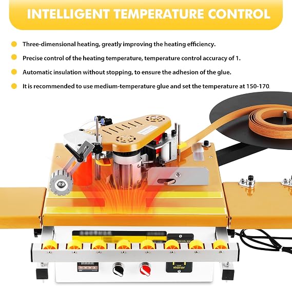 YUCHENGTECH Edge Bander Banding Machine Automatic Tape Breaking Portable Edge Banding Machine Curve Straight Edge Bander With Microcomputer Intelligent Temperature Control (110, Volts (AC))