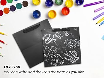 HUAPRINT Large Black Gift Bags with Handles, 24 Pack, 10x10x10 IN | Heavy Duty Paper Bags for Shopping, Wedding, Party, Retail Business, Bridesmaid, Presents