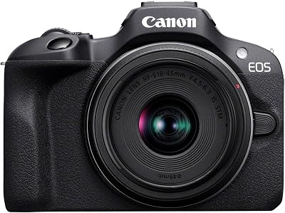 Canon EOS R100 + RF-S 18-45mm IS STM & RF-S 55-210mm IS STM Lenses – Fotocamera Mirrorless APS-C da 24,1 MP, Dual Pixel CMOS AF, Videocamera 4K, Scatto Continuo 6,5 fps – Wi-Fi, Bluetooth