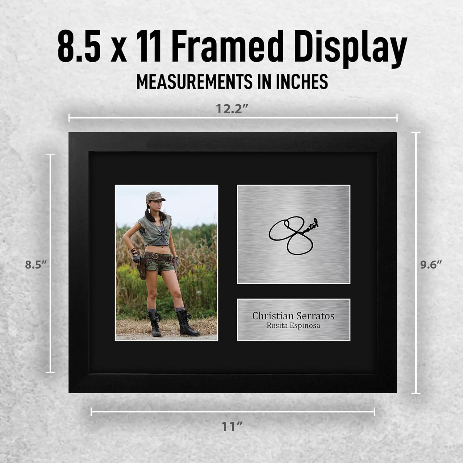 HWC Trading Christian Serratos The Walking Dead Rosita Espinosa Framed Gifts Printed Signed Autograph Picture for TV Show Fans - US Letter Size