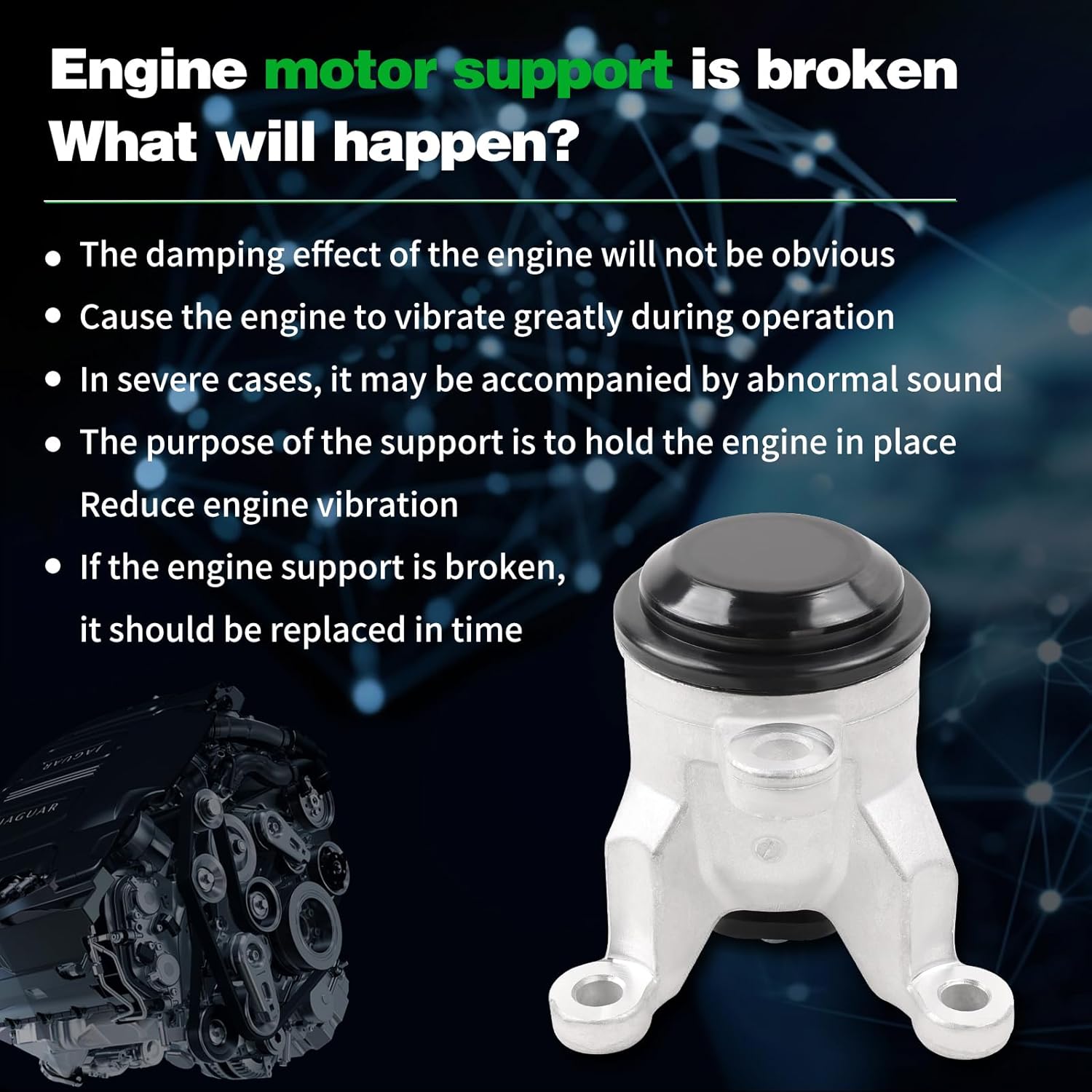 Engine Motor Mount Compatible with Maxima 2009-2023 & Altima 2007-2018 & Murano 2015-2024 & 2013-2020 QX60 JX35 Pathfinder & 2011-2017 Quest 3.5L V6 Engine Replace OE A4365HY 9625 EM5867 1pcs