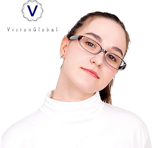Miniatura 10 de VisionGlobal 4 Pairs5 Pairs Reading Glasses with Spring Hinge, Blue Light Blocking Glasses for WomenMen