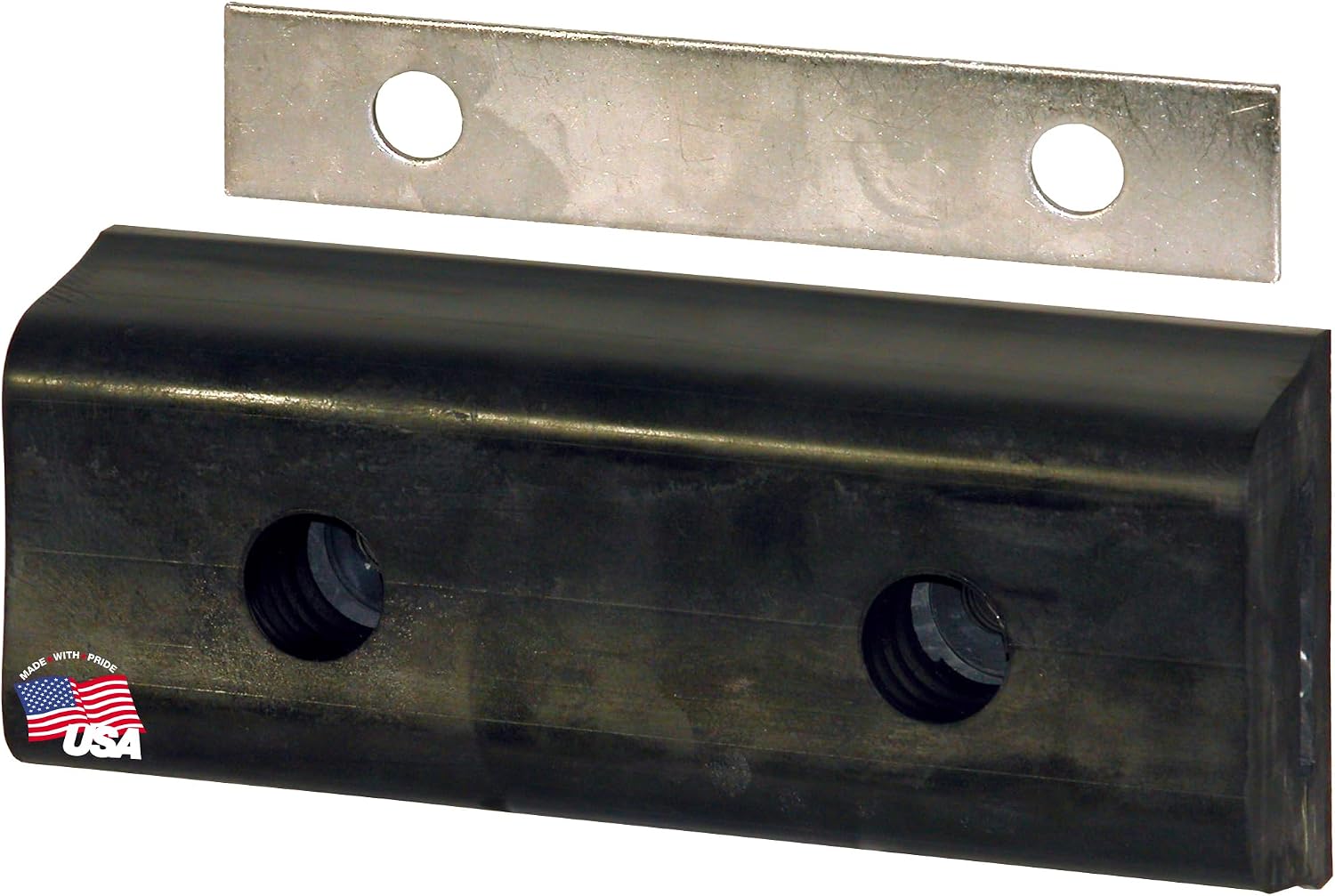 Buyers Products 441466 Extruded Rubber Rectangular Bumpers, For Van, Truck and Trailer, Steel Mounting Plate