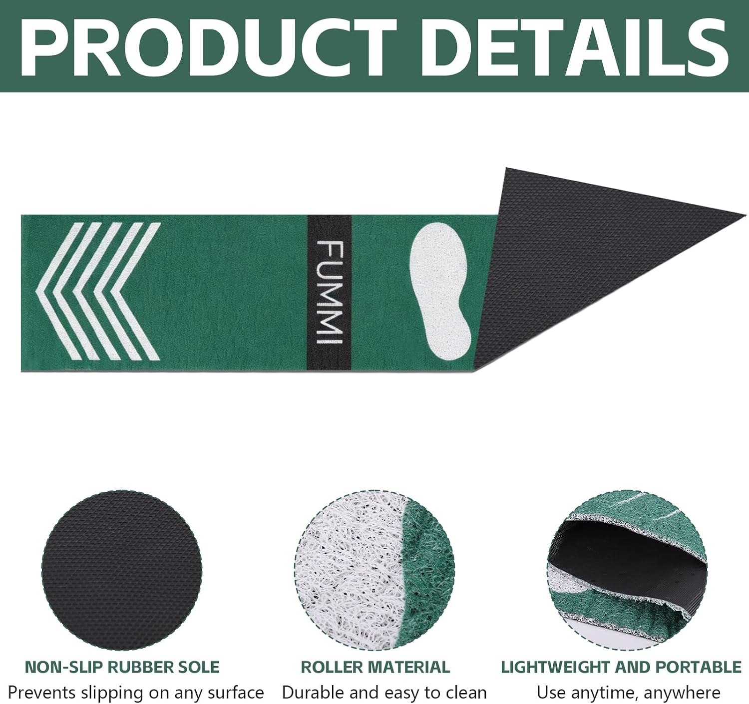 FUMMI Softball Pitching Mat with Strike Zone, Portable 54 x 12 Inch Training Mat for Pitching & Batting Practice, Indoor Outdoor Use