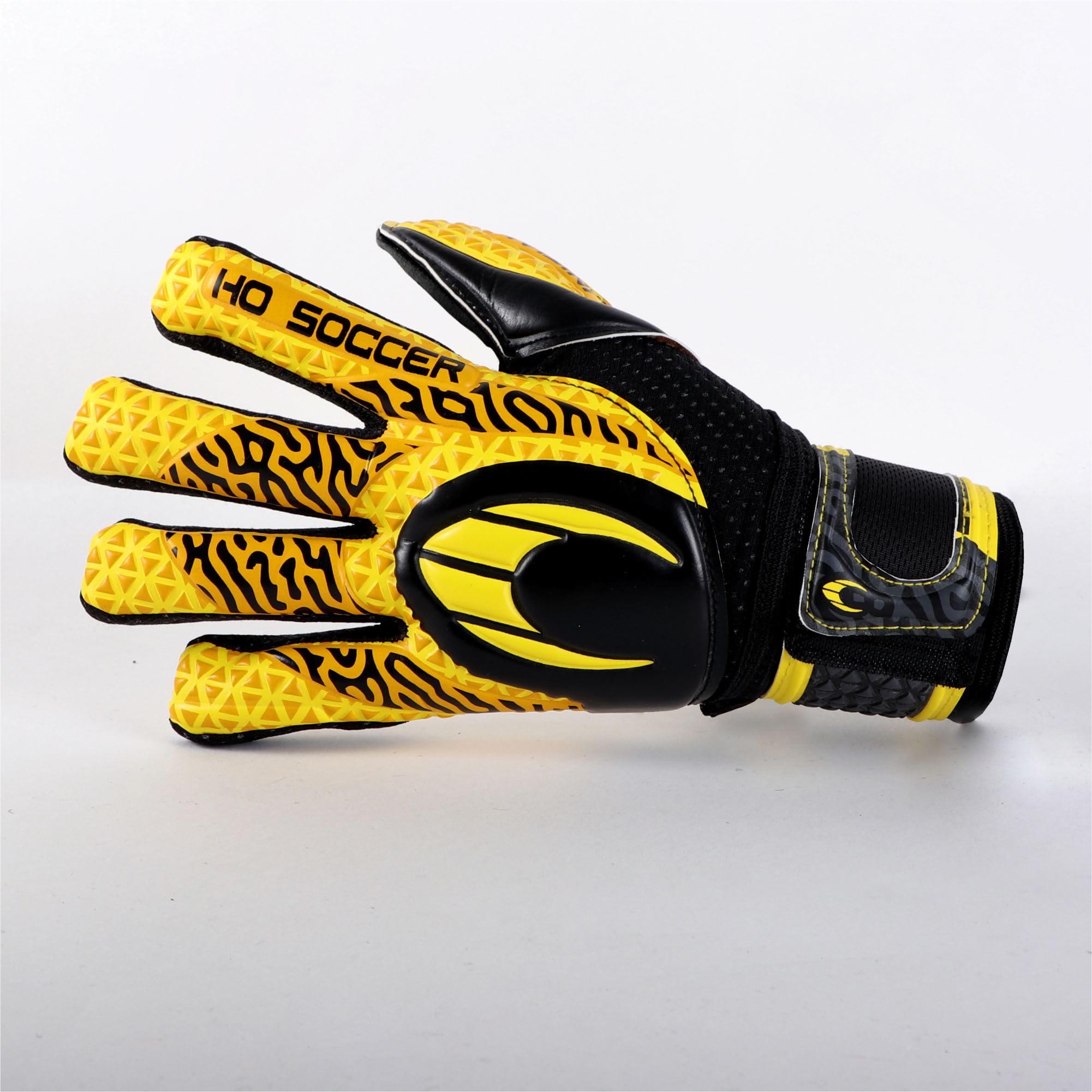 HO Soccer HG Initial NG HARDGROUND Guantes de Portero, Negro/Amarillo