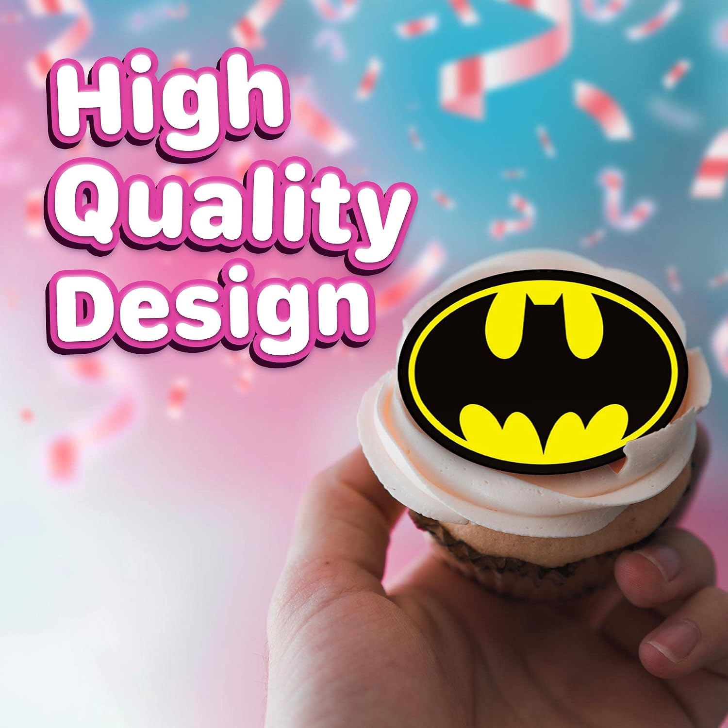 30 x Edible Cupcake Toppers – Knight of Shadows Hero Collection of Edible Cake Decorations |Edible Wafer Sheet image 3