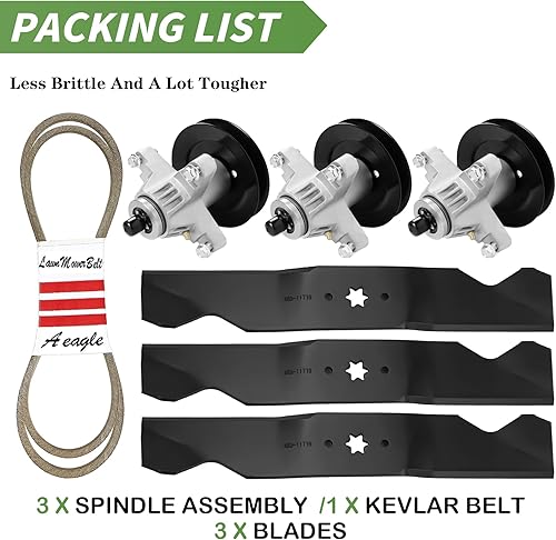 Miniatura 8 de Kit de reconstrucción de 54 pulgadas con cuchillas Husillos correa para Cub Cadet SLT 1554 SLTX 1054 MTD 618-04126 618-04126A 918-014126 918-04125