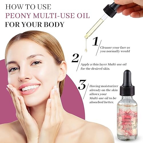 Miniatura 5 de NP NATURES PHILOSOPHY Aceite multiusos de peonía para cara, cuerpo y cabello, aceite esencial orgánico fragante vegetal para piel seca, cuero