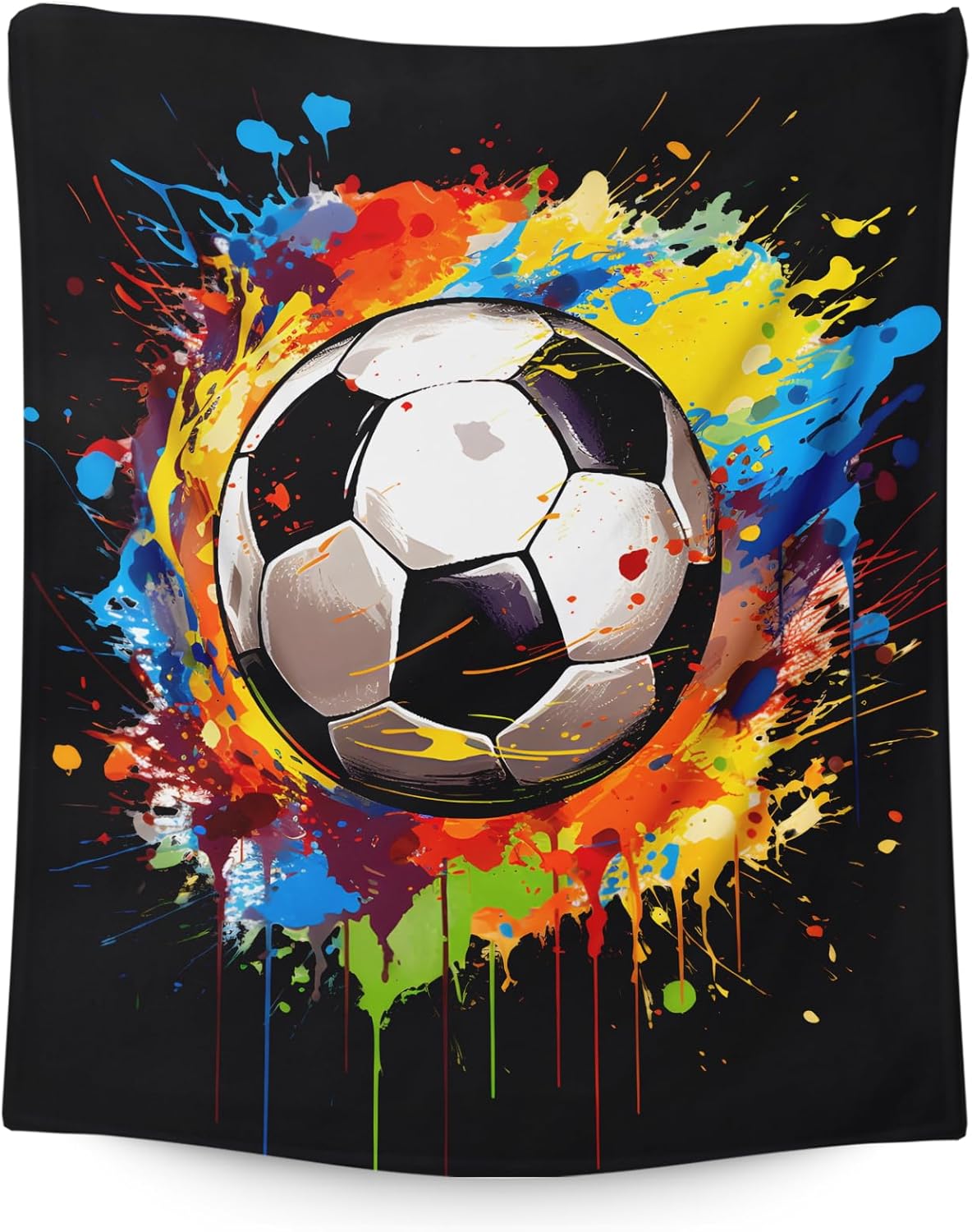 Soccer Throw Blanket for Boys 12-14 - 80x60 Inches Twin Size Soccer Themed Gifts for Adults, Men & Women - Plush, Lightweight Blankets for Bed, Living Room Decorations