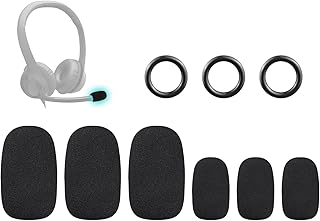 SOULWIT Espuma Micrófono Filtro Antipop para Logitech H390/G432/G733, G/H/G Pro/Zone Series Auriculares, Protector de Mic Cubierta Parabrisas - Negro