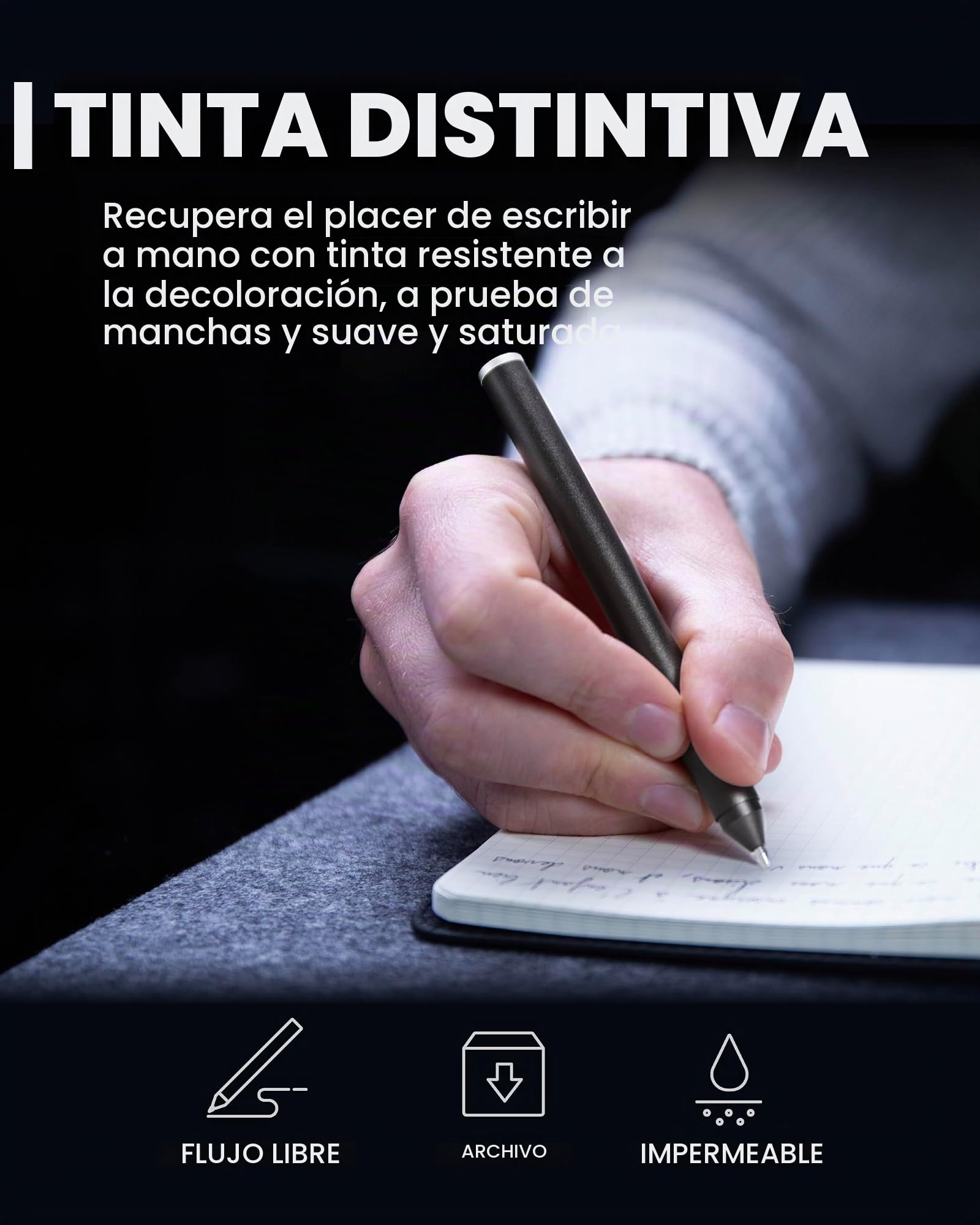novium Hoverpen - Bolígrafo de lujo para hombres y mujeres, bolígrafo ejecutivo de pie vertical con recambio de tinta de flujo libre, hecho de metal, regalos únicos, bolígrafo de lujo