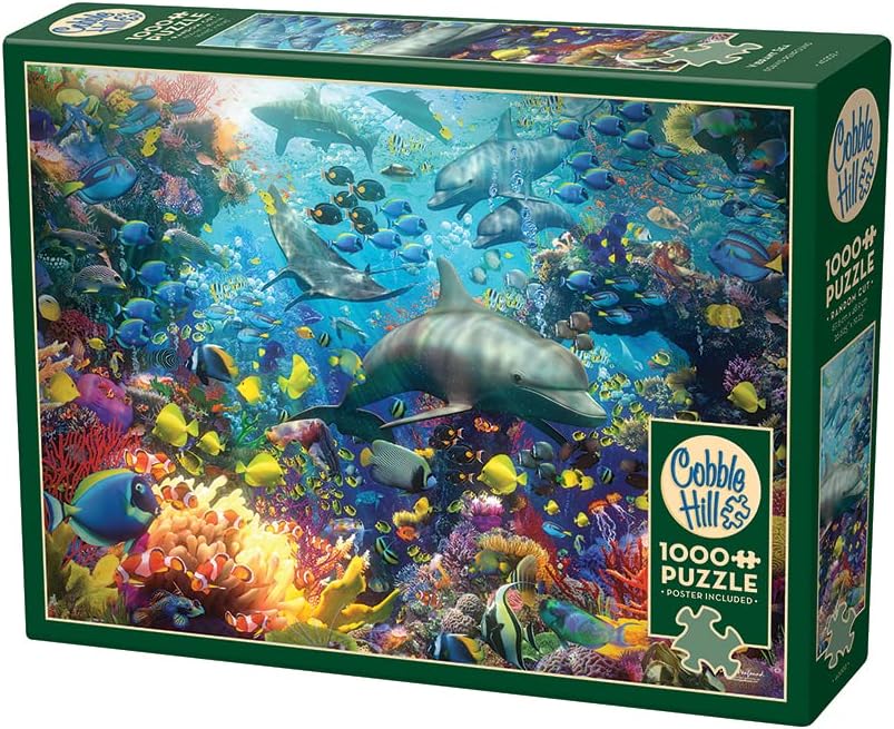 Cobble Hill 1000 Piece Puzzle - Vibrant Sea - Sample Poster Included
