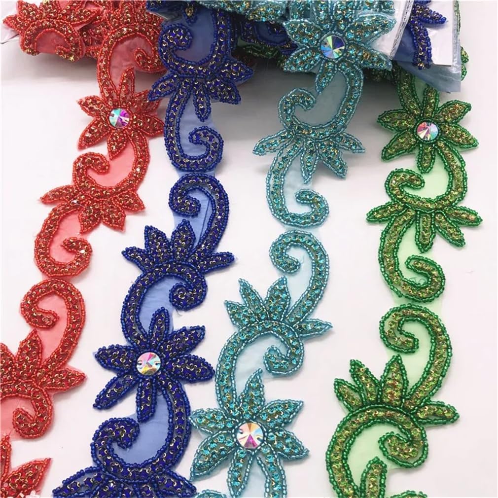 5Yards Crystal Appliques Rhinestones Ribbon Iron On Patches for Wedding Belt Dressing