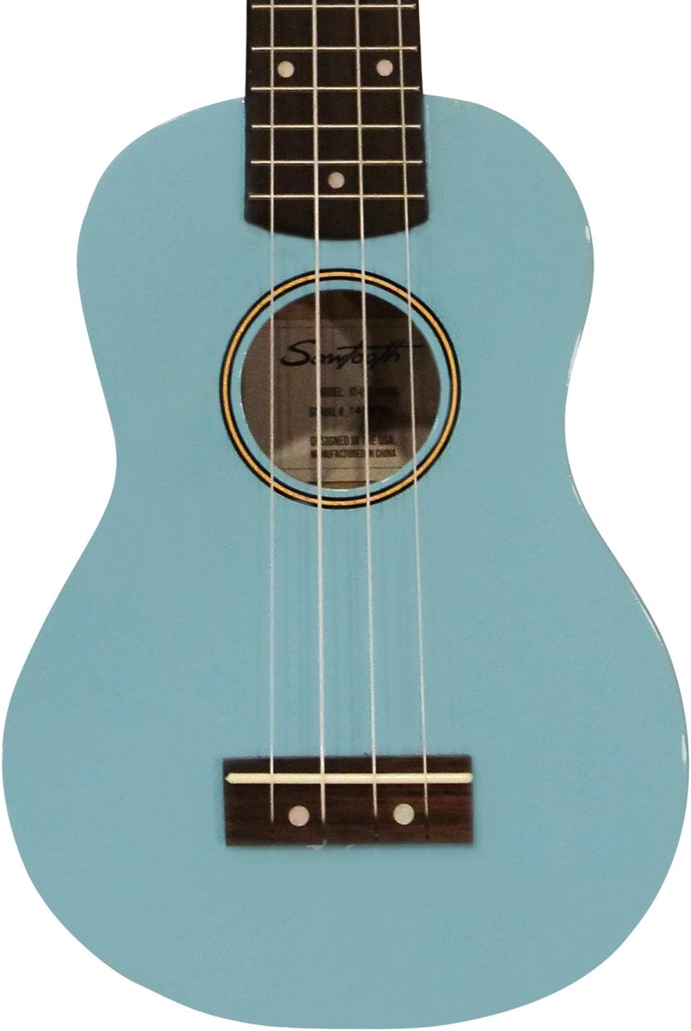 Sawtooth Daphne Blue Basswood Soprano Ukulele w Uke Chord Guide, Padded Gig Bag, Picks, Pitch Pipe and Free Online Lessons
