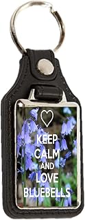 Keep Calm and Love Bluebells - Oblong Medallion Keyring
