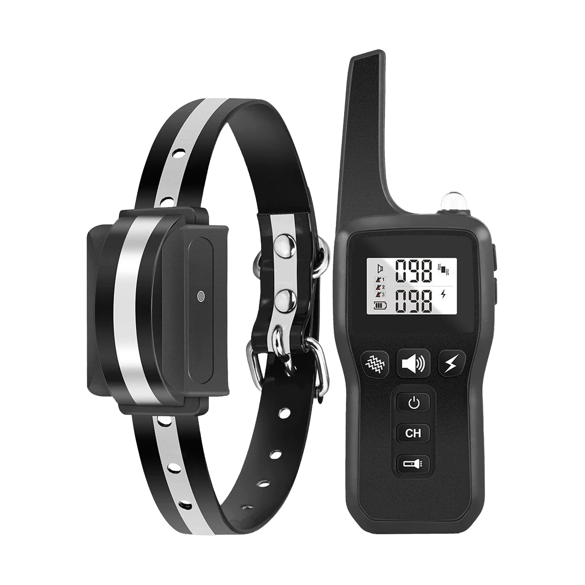 Elite Pet Shop Rechargeable Anti Bark Shock Collar with Remote (1000m) - Dog Training Collar for Small, Medium & Large Dogs10–120 lbs - Waterproof Bark Control with Vibration & Sound