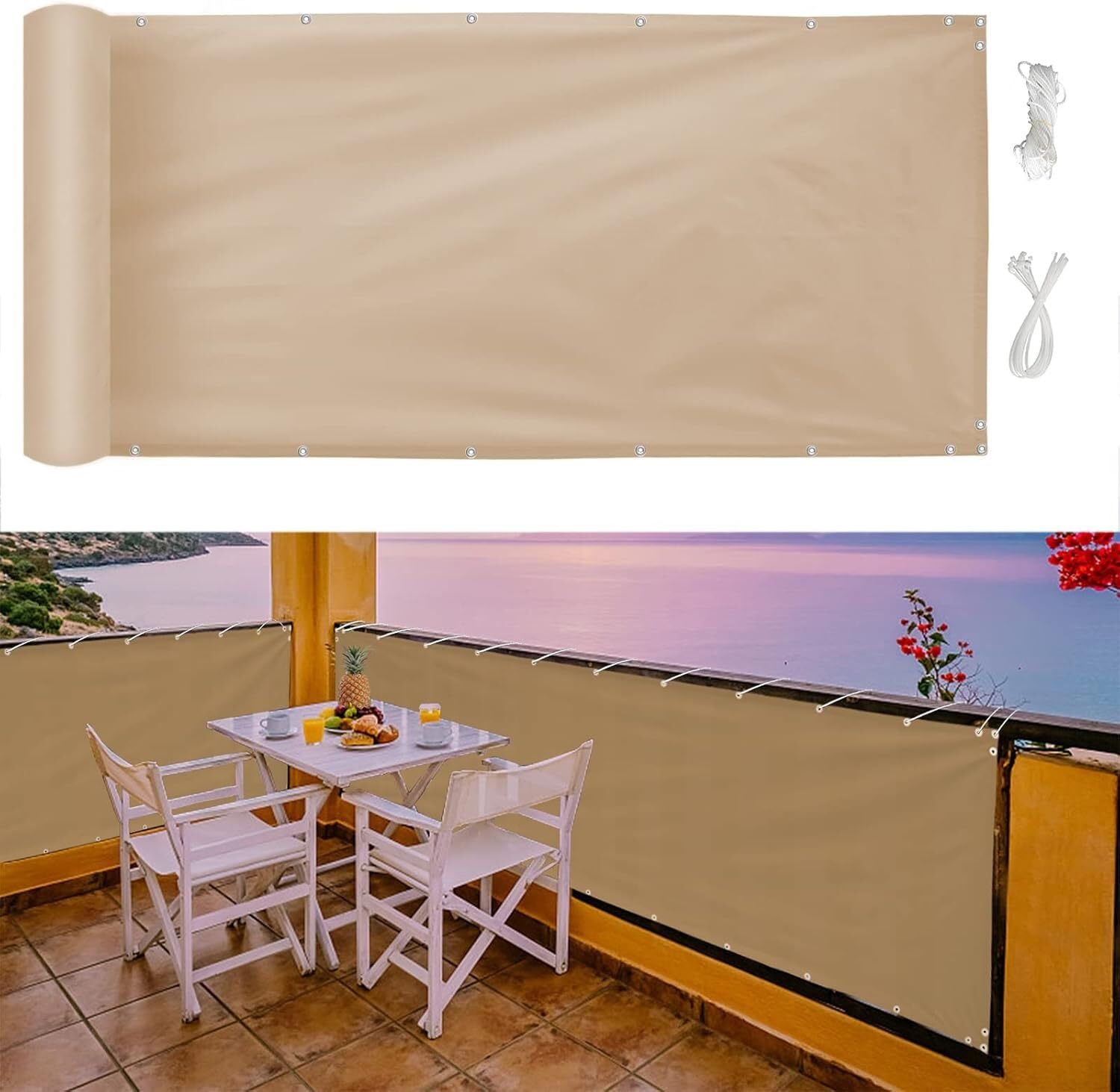 JvFbjLF Outdoor UV Resistant for Terrace Balcony Fence Porch
