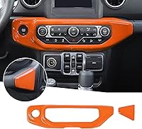 Vista 8 de JeCar Cubierta de panel de interruptor de aire acondicionado compatible con Jeep Wrangler 2018-2023 JL JLU y Gladiator JT 2020-2023, textura