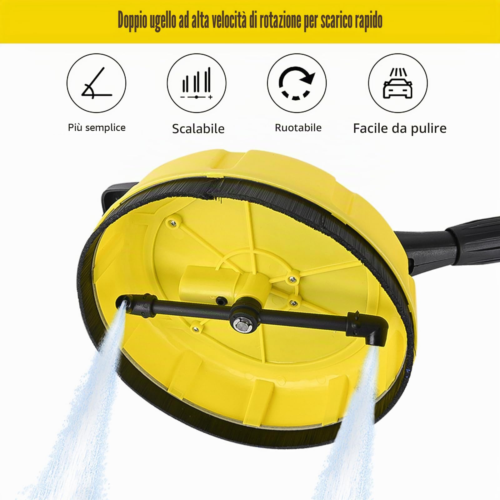 Spazzola rotante per Karcher K, idropulitrice ad alta pressione Kärcher serie K K2 K3 K4 K5 K6 K7, pulitore per superfici rotanti (con scatola detergente)
