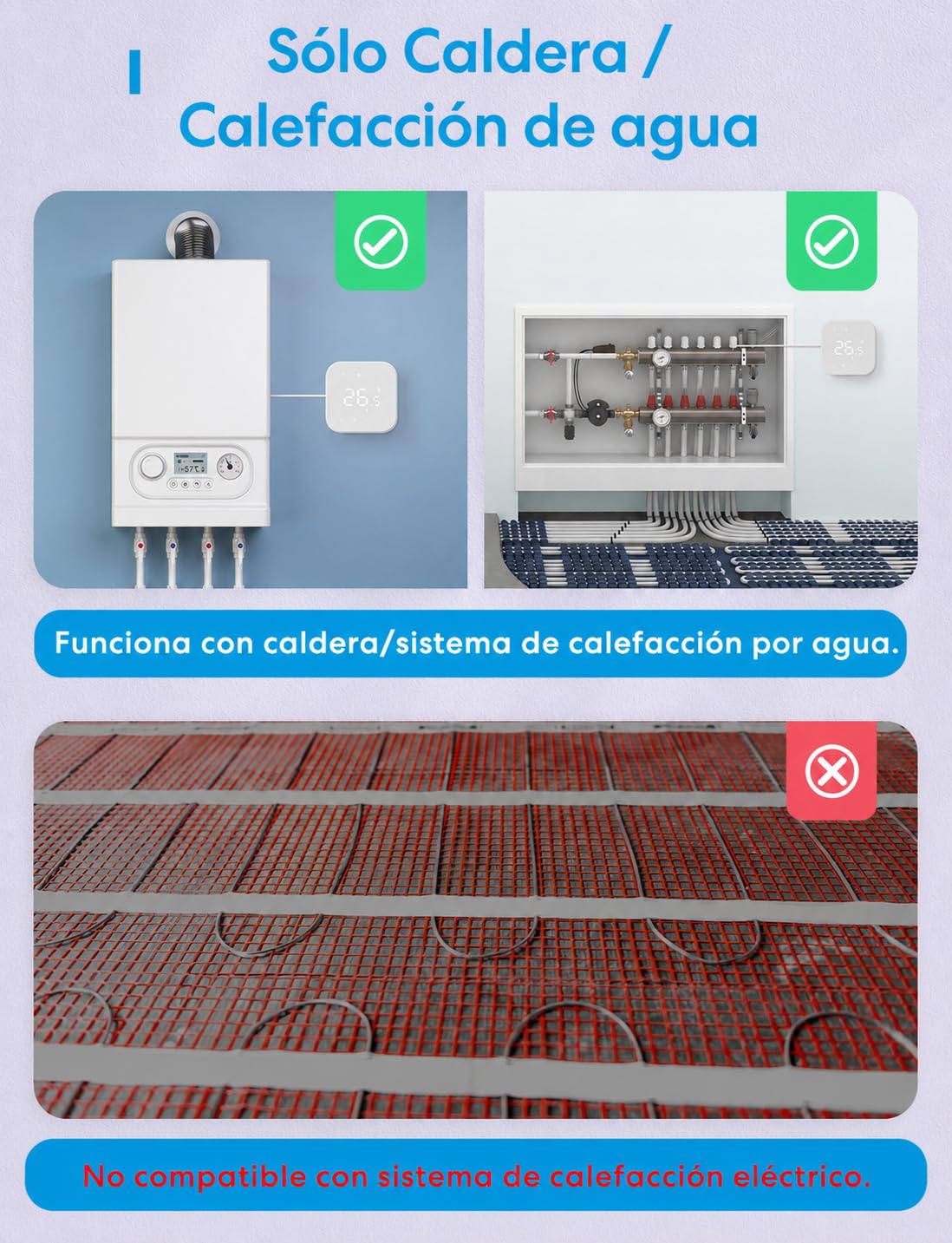 Meross Termostato Calefaccion WiFi para Calderas Termostato WiFi con Alexa
