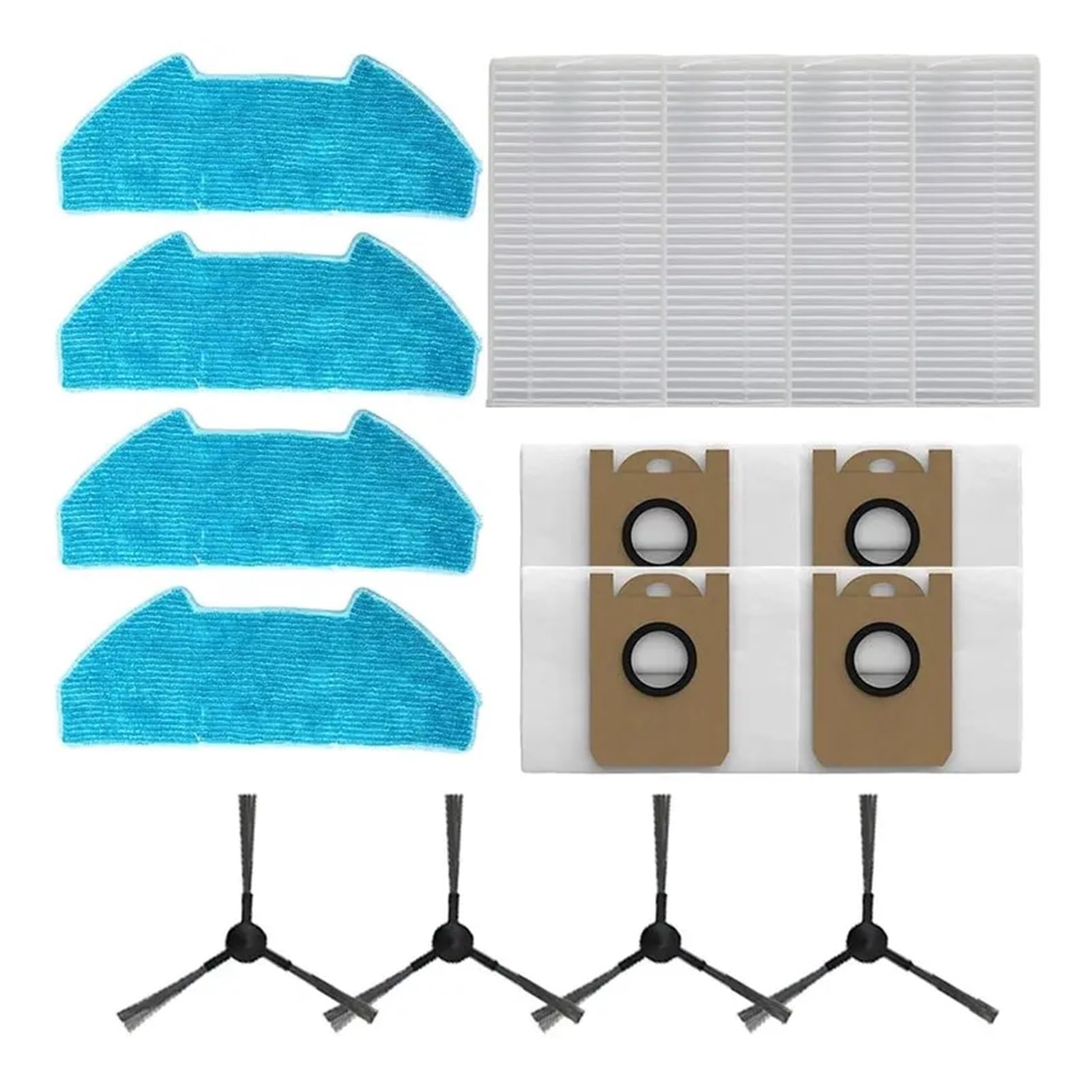 Dirlux Compatible for Redkey R10 Robot Vacuum, A39M Replacement Kit with Dust Bag, Side Brush, Filter and Mop Cloth