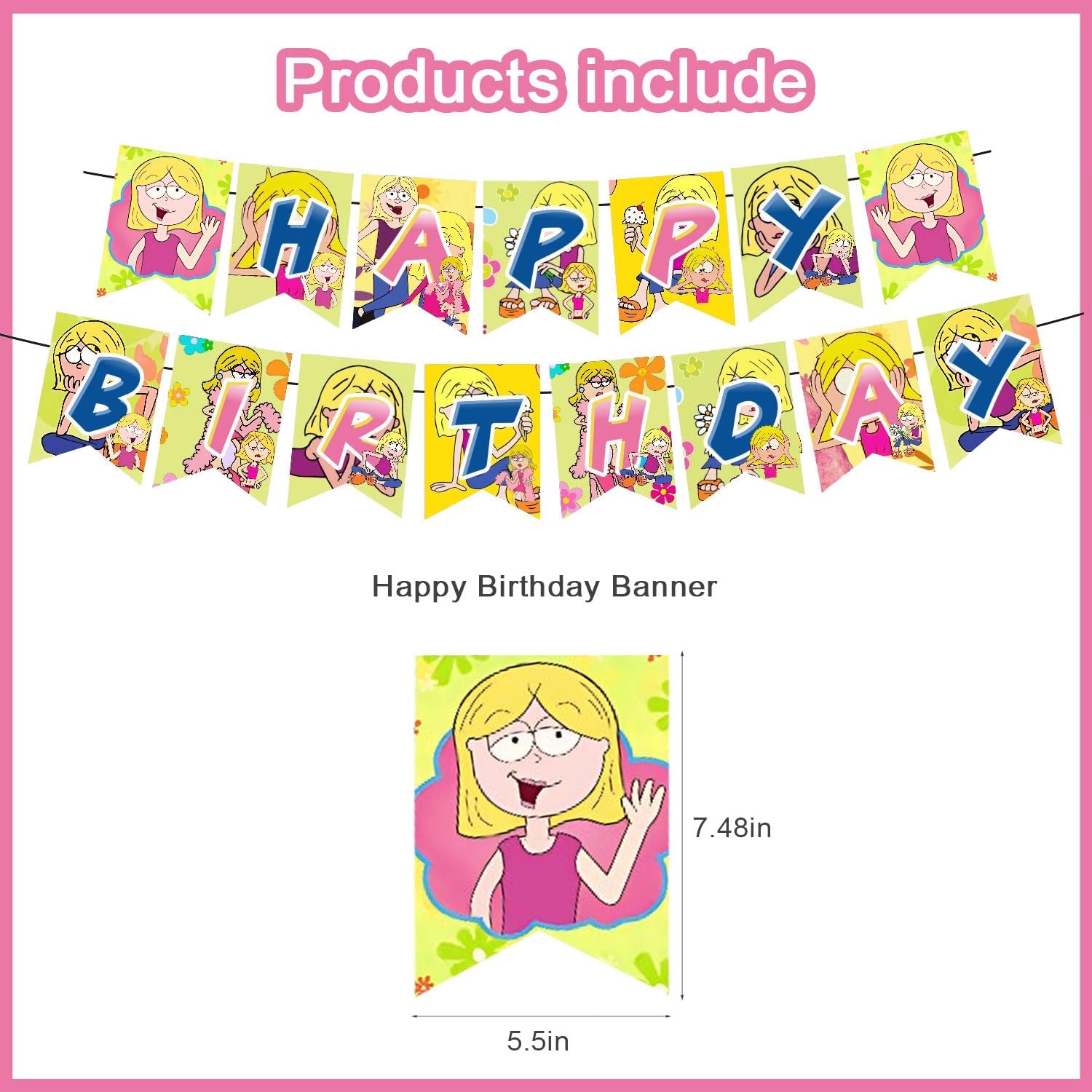 𝑳𝒊𝒛𝒛𝒊𝒆 𝑴𝒄𝒈𝒖𝒊𝒓𝒆 Birthday Party Decorations, Cartoon Girls Themed Set Includes Banner, Cupcake Cake Toppers, Birthday Balloons for Fans Adults Party Favors