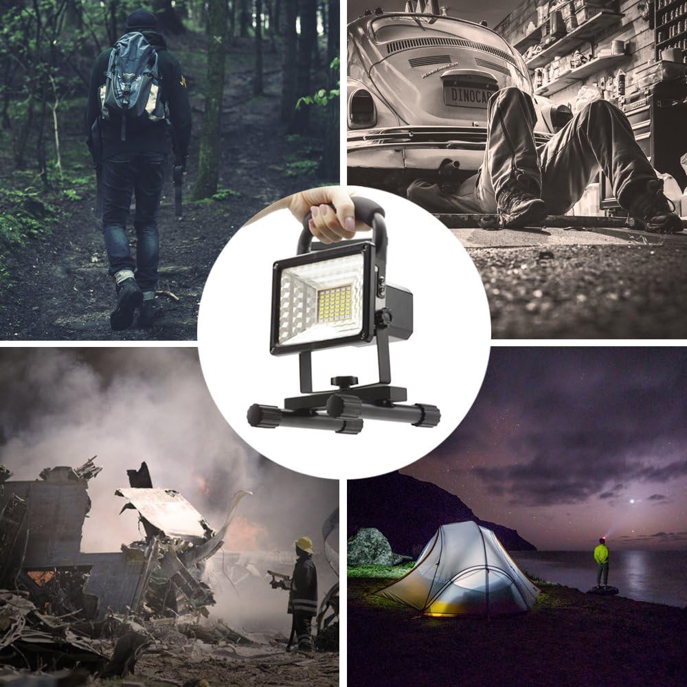 Black Friday - 40% OFF ETOPLIGHTING [2-Pack] 30W Portable LED Emergency Flood Light, Camping Light, Work Light, Emergency SOS Function Flashers and Two USB Port Power Bank, 36 LED Beads, APL1719